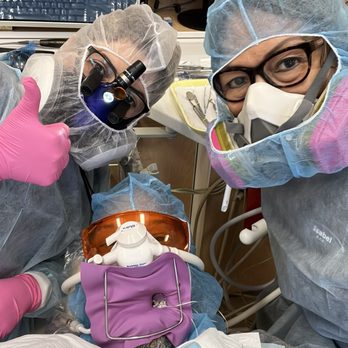 Rite Dentist - My Selfie of three "astronauts" in blast shields for Mercury extraction. - Cosmetic Dentists Near Me - Valley Village, California