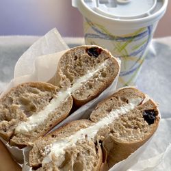Oh! Bagels and Cafe - Cinnamon Raison Bagel with Plain Cream Cheese