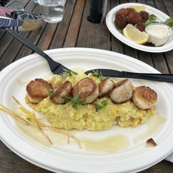 Canal Cafe - Scallops and corn risotto - Seafood Near Me - Hampton Bays, New York Canal Cafe - Scallops and corn risotto - Seafood Near Me - Hampton Bays, New York