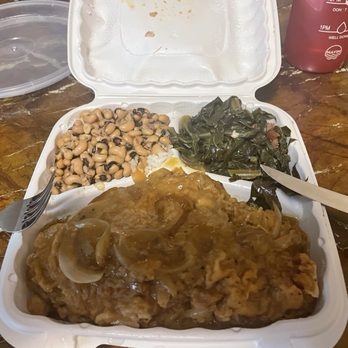 Kelsey's - Smothered turkey chops , greens and black eyed peas and rice - Soul Food Near Me - Atlantic City, New Jersey Kelsey's - Smothered turkey chops , greens and black eyed peas and rice - Soul Food Near Me - Atlantic City, New Jersey