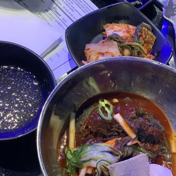 9292 Korean BBQ - Spicy cold noodles with broth on side - Korean Near Me - Duluth, Georgia