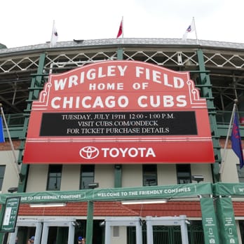 Wrigley Field Tours - The iconic Wrigley Field sign - Tours Near Me - Chicago, Illinois Wrigley Field Tours - The iconic Wrigley Field sign - Tours Near Me - Chicago, Illinois