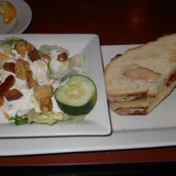 O'Charley's Restaurant & Bar - House salad with ranch & grilled white cheddar sammy with tomato and bacon.