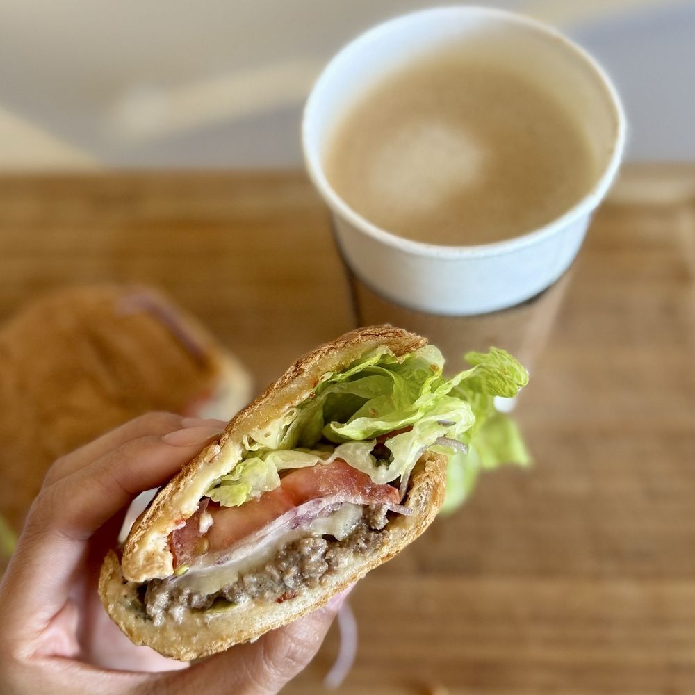 Little Late Bird - Bulgogi Sandwich & Flat White (oat milk) - Breakfast & Brunch Near Me - San Mateo, California
