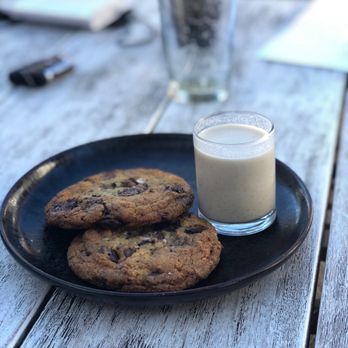Small Barn - Cordillera Chocolate Chip Cookies With House Almond Milk - New American Near Me - Temecula, California