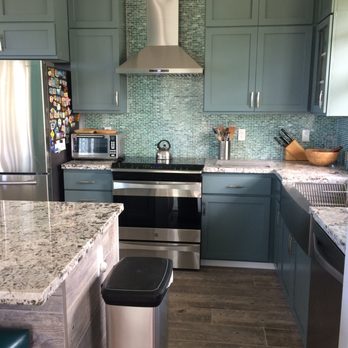 Accurate Tile & Marble - Granite Counter Top installed in our kitchen.  Rob's work steals the show! - General Contractors Near Me