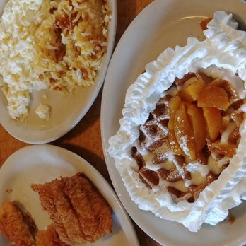 Tommy's Restaurant - Fried Catfish, Egg Whites, Hash Brown's, Sweet Cream Waffle a/ Cream Cheese Icing, Whipped Cream, & Glazed Peaches - Breakfast & Brunch Near Me - Hampton, Virginia Tommy's Restaurant - Fried Catfish, Egg Whites, Hash Brown's, Sweet Cream Waffle a/ Cream Cheese Icing, Whipped Cream, & Glazed Peaches - Breakfast & Brunch Near Me - Hampton, Virginia