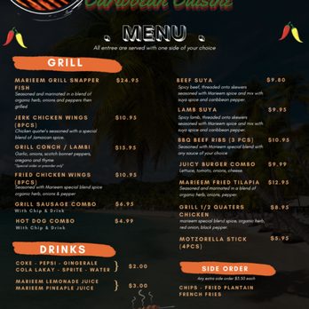 MARIEEM Caribbean Cuisine - the menu - Caribbean Near Me MARIEEM Caribbean Cuisine - the menu - Caribbean Near Me