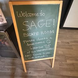 SAGE! Escape Room - Whiteboard sign
