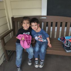 Country Home Learning Center - My kids out front after picking them up from the learning center had an awesome day