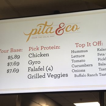 Pita & Co - a menu on a large screen - Halal Near Me - Philadelphia, Pennsylvania Pita & Co - a menu on a large screen - Halal Near Me - Philadelphia, Pennsylvania