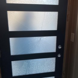 Shattered glass - company told us it was a small crack on one section. Shattered glass - company told us it was a small crack on one section.
