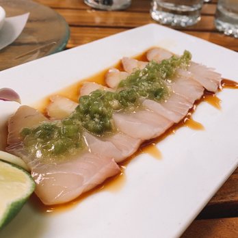 Lure Fishbar - Kanpachi Sashimi (5/5) - Seafood Near Me - New York, New York Lure Fishbar - Kanpachi Sashimi (5/5) - Seafood Near Me - New York, New York