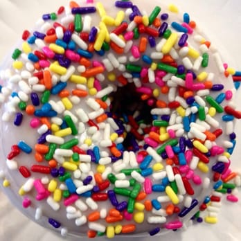 Duck Donuts - Vanilla icing with rainbow sprinkles - Donuts Near Me - Cary, North Carolina