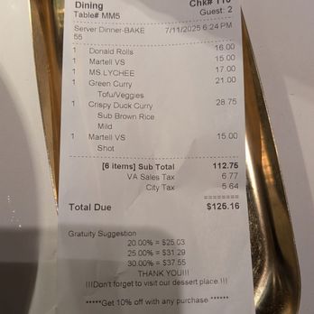 Sisters Thai - receipt // Sisters Thai * ALX, VA - Thai Near Me - Alexandria, Virginia Sisters Thai - receipt // Sisters Thai * ALX, VA - Thai Near Me - Alexandria, Virginia