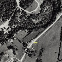 Laurel Diner - Aerial photo of Southbury (1952), yellow marker points to location of Laurel Diner in photo
