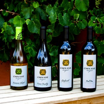 Cholame Vineyard - three bottles of wine on a bench - Wine Tasting Room Near Me - Buellton, California