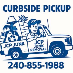 JCP Junk Removal - Need a quick and easy junk pickup?  Schedule your curbside pickup today with JCP Junk Removal! Call or text 240-855-1988.
