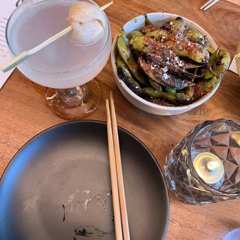 TenTen - Edamame and Lychi Martini. - Japanese Near Me - Austin, Texas