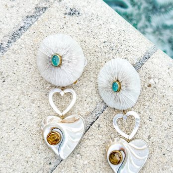 Christa's South Seashells - Mushroom Coral, Abalone and gemstone earrings - Jewelry Near Me - West Palm Beach, Florida Christa's South Seashells - Mushroom Coral, Abalone and gemstone earrings - Jewelry Near Me - West Palm Beach, Florida