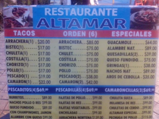 Menu photo 2 Altamar Cancún, ROO