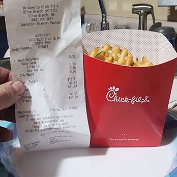 Chick-fil-A - Half empty fry carton - Fast Food Near Me - Olive Branch, Mississippi