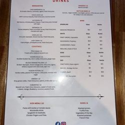 Fusion Tavern - Drink menu