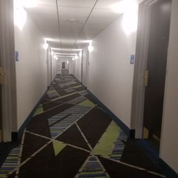 Hallway, checking out the new carpet