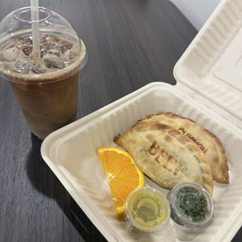 Abe’s Cafe - Beef & chicken empanadas + caramel latte with oatmilk - Cafes Near Me - Lafayette, California