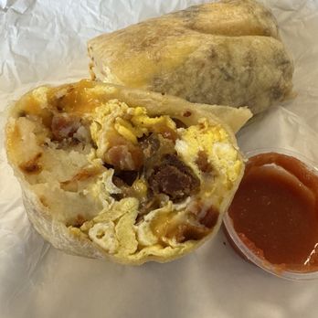Surfin' Donuts - Bacon breaky burrito - Breakfast & Brunch Near Me - Mission Viejo, California Surfin' Donuts - Bacon breaky burrito - Breakfast & Brunch Near Me - Mission Viejo, California