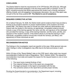 CDE investigation results.
