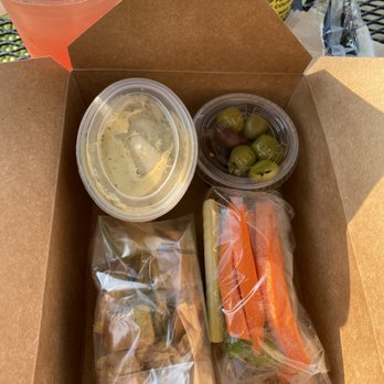 Pier i Cafe - Hummus pitta olives and veggie. Tasty - American Near Me - New York, New York