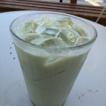 Myrtle & Cypress Coffeehouse - Jade Matcha Rose Latte - Coffee & Tea Near Me - Omaha, Nebraska