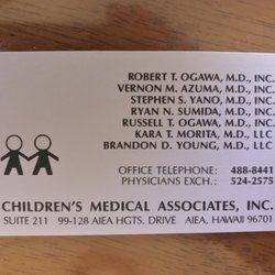 Children's Medical Associates - Business Card 5/30/18