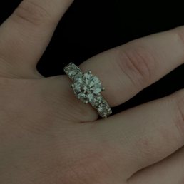 Diamond ring we got. Custom middle stone with one of there great bands from a company they partner with. Diamond ring we got. Custom middle stone with one of there great bands from a company they partner with.