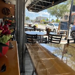 Outside seating. Outside seating.