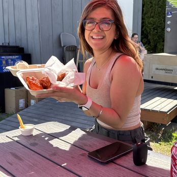 Geri’s Snack Shack - Random girl wanted a  picture of her holding wings, I'll bite - Burgers Near Me - Langley, Washington