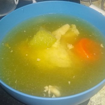 Los Ranchos Latinos - Caldo De Pollo - what you see is what I was given for $10. One small chicken thigh, one carrot slice, and a tiny piece of chayote. - Mexican Near Me - Norcross, Georgia Los Ranchos Latinos - Caldo De Pollo - what you see is what I was given for $10. One small chicken thigh, one carrot slice, and a tiny piece of chayote. - Mexican Near Me - Norcross, Georgia