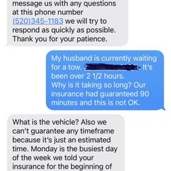 Sonoran Towing & Recovery - Text conversation