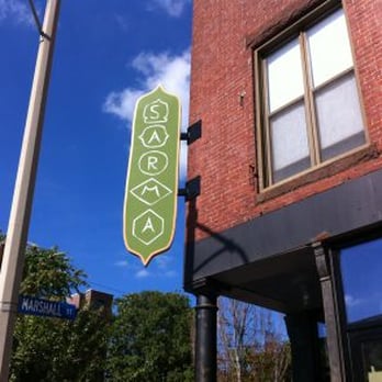 Sarma - The corner sign! The door under this is not actually the way in -- keep going down Pearl Street! - Middle Eastern Near Me - Somerville, Massachusetts