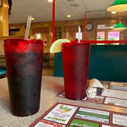 a drink and menu