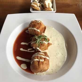 UTOG Brewing - Buffalo mac and cheese bites and fried pickles (too much sauce on both) - Brewpubs Near Me - Ogden, Utah UTOG Brewing - Buffalo mac and cheese bites and fried pickles (too much sauce on both) - Brewpubs Near Me - Ogden, Utah
