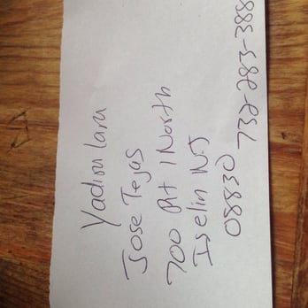 Jose Tejas - The very professional business communication I received when I requested a business card - Cajun/Creole Near Me - Iselin, New Jersey Jose Tejas - The very professional business communication I received when I requested a business card - Cajun/Creole Near Me - Iselin, New Jersey