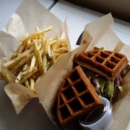 Pulled Pork Waffle Sandwich