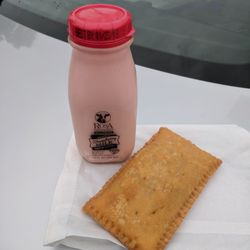 Pizza Pocket & Strawberry Milk. Both muy tasty.