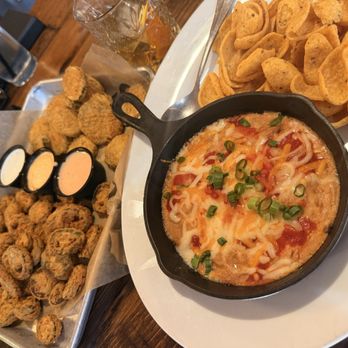 The Rackhouse - Bean dip and fried pickles and jalapeños. - delicious!! - American Near Me - The Colony, Texas The Rackhouse - Bean dip and fried pickles and jalapeños. - delicious!! - American Near Me - The Colony, Texas