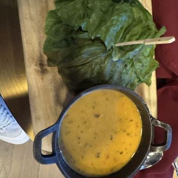 Abar - Thai chicken soup and aurora burger with a lettuce wrap instead of bun. Both were good! - Bars Near Me - Anchorage, Alaska