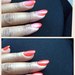 Rose Nails - Orange and pink mood polish