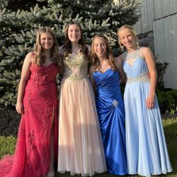 Stiches by Inch - The two girls in blue, I fitted and also hemmed their dresses.