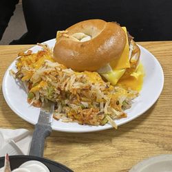 Kathy's Kitchen - Sausage egg & cheese bagel.  10/10
